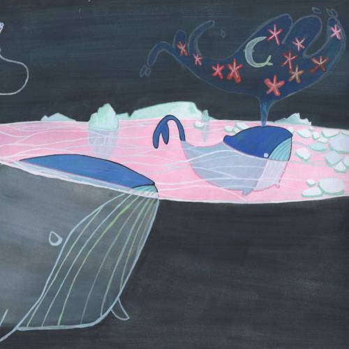 the blue whale defends her calf from whalers in the ship creating a big wave