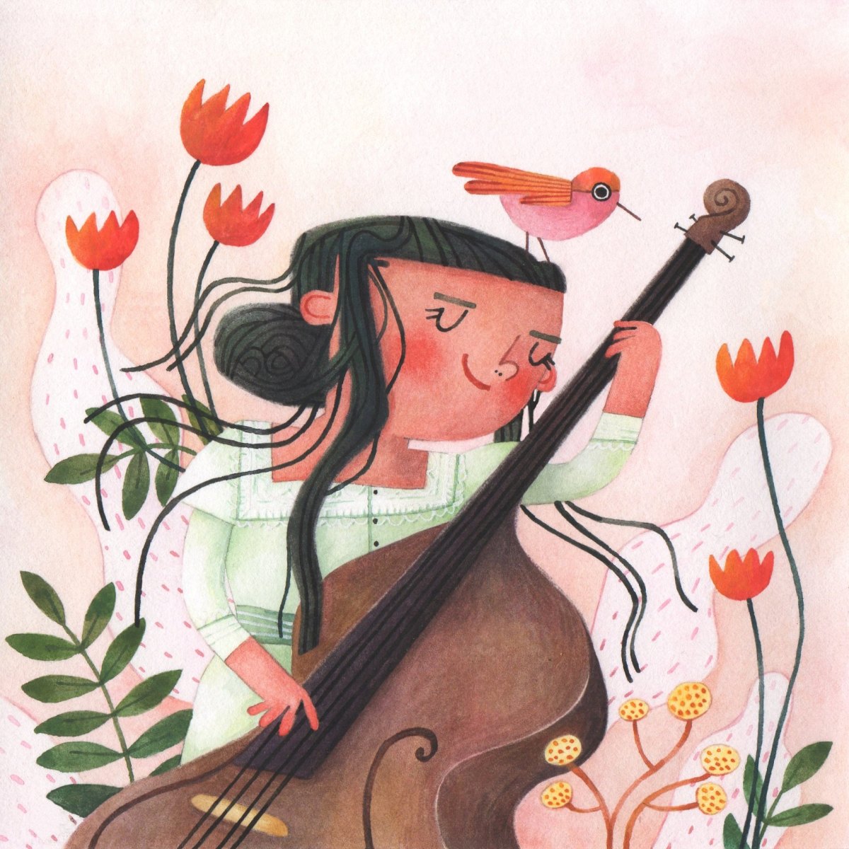 Bass player by Kaja "Draw This In Your Style" challenge