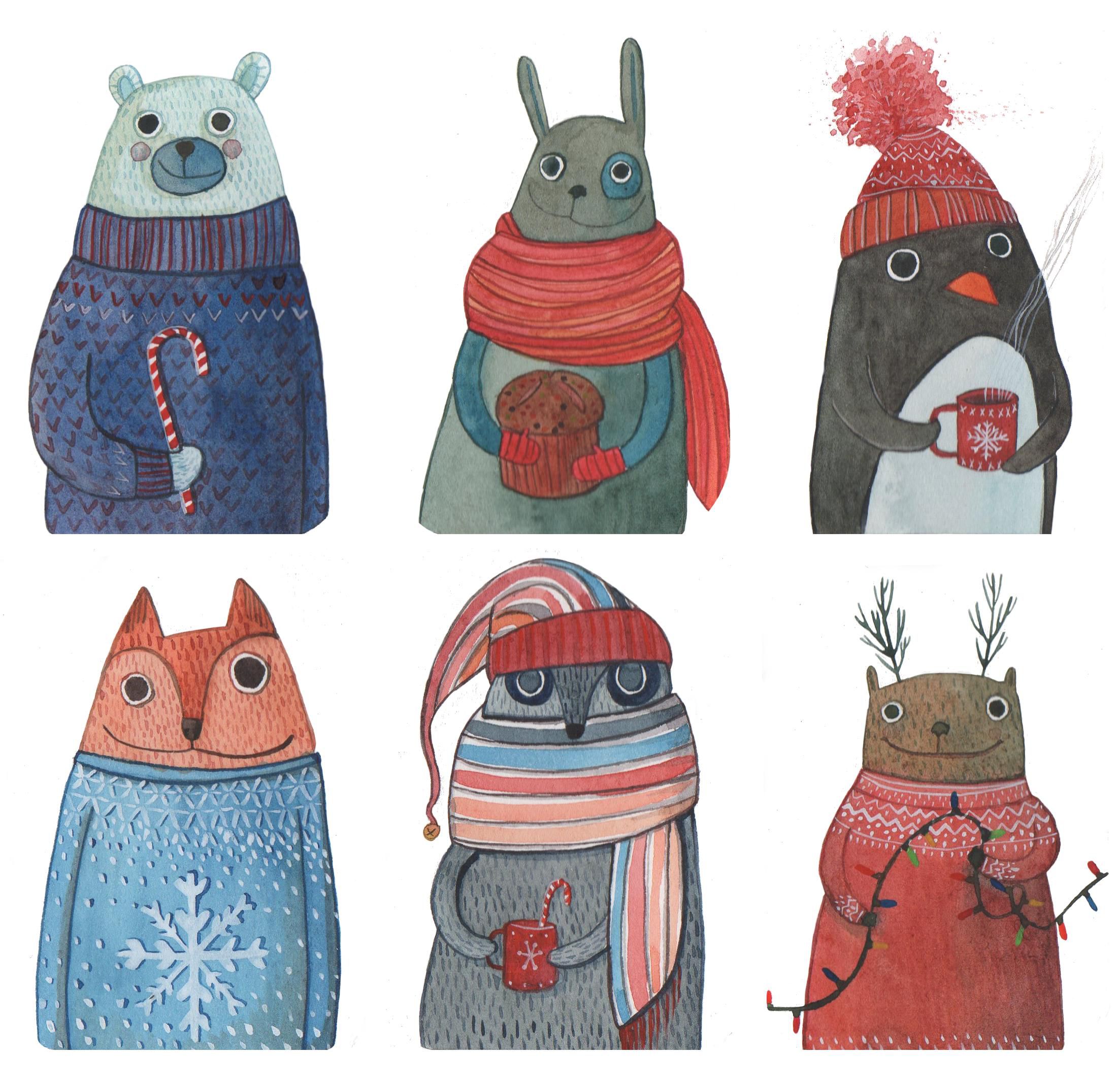 Merry Christmas! My characters for Christmas greetings