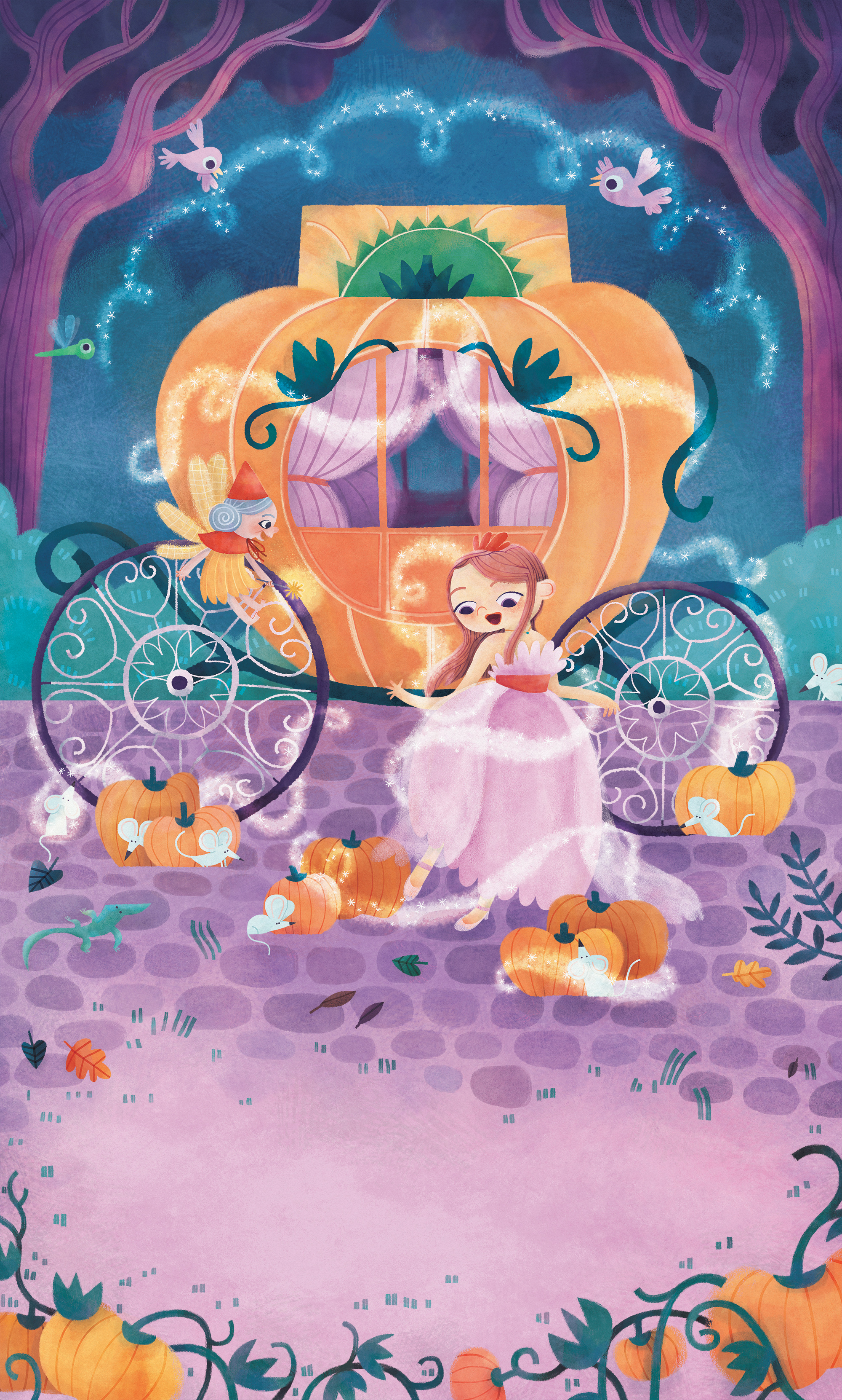 Illustrazione per il libro pop-up di Cenerentola