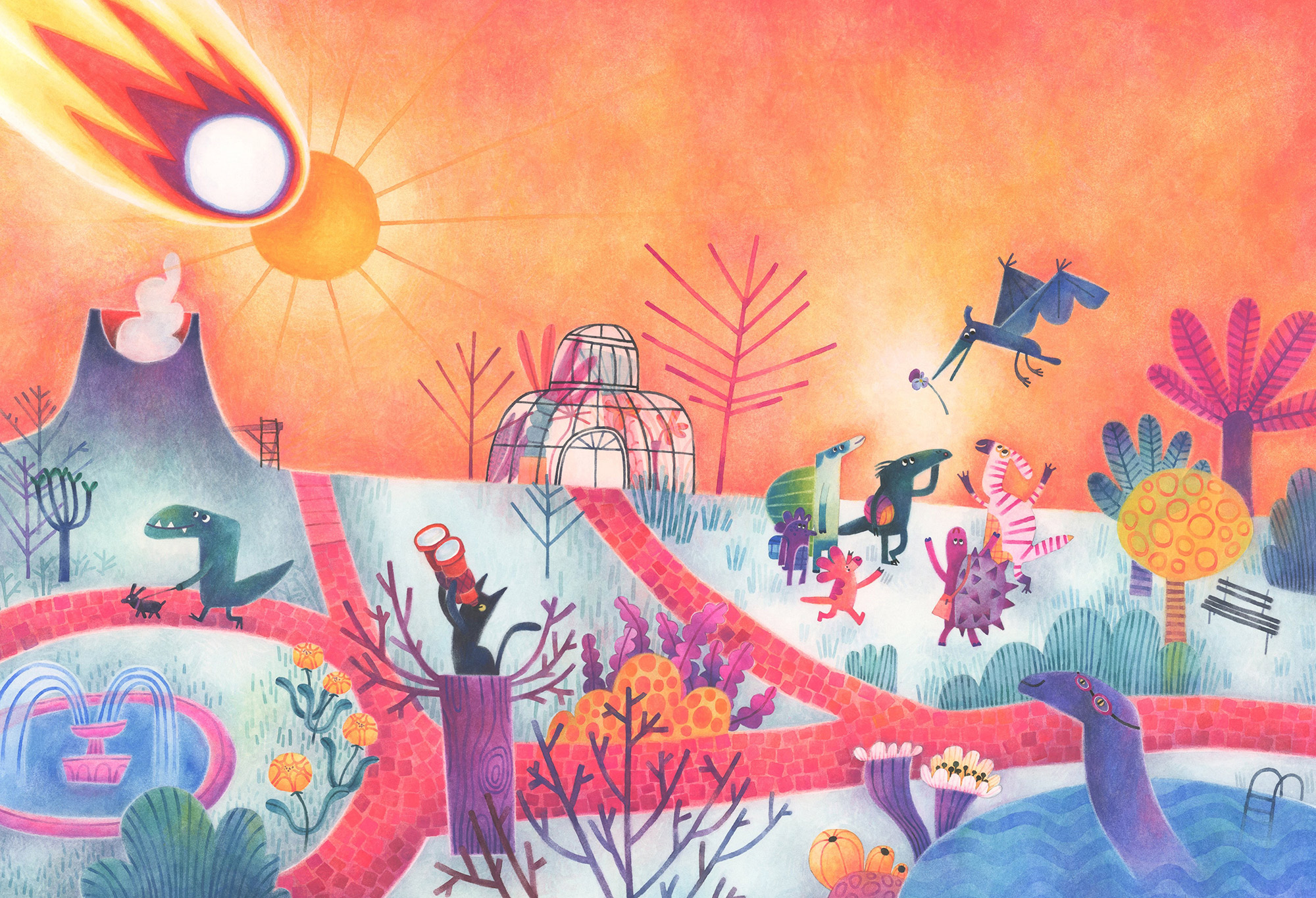 Non mi aspettavo... l'estinzione dei dinosauri Illustrazione premiata a Lucca Junior