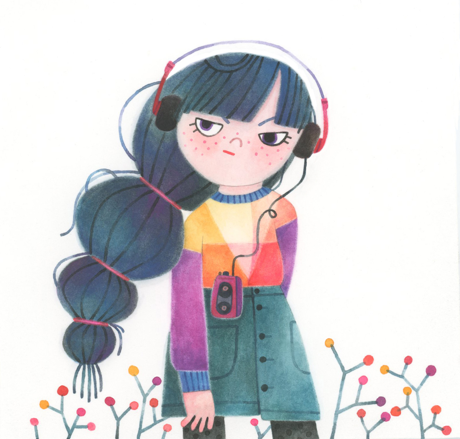 Lili, the girl with walkman My "Draw This In Your Style" challenge